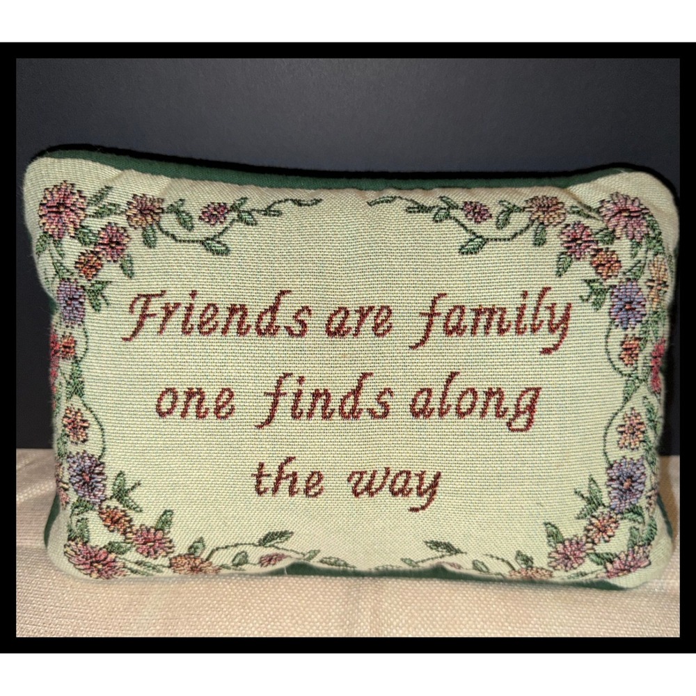 Decorative Throw Pillow Small Green Floral Tapestry Friendship Gift